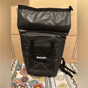 Deloitte Black Roll-Top Backpack